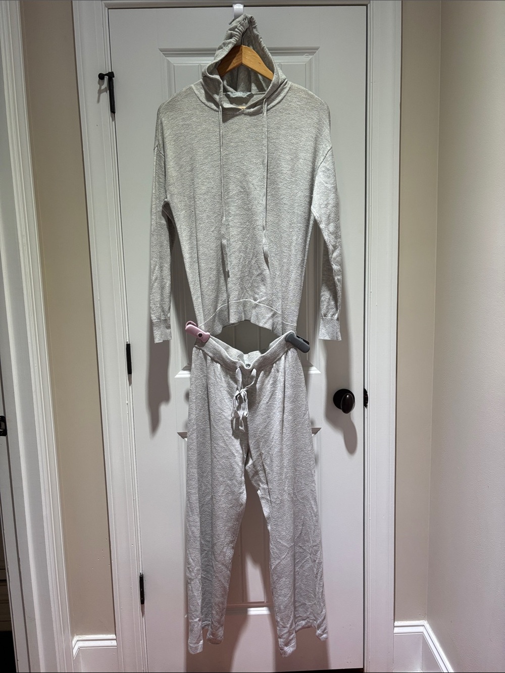 Light Heather Gray Hooded Lounge Set